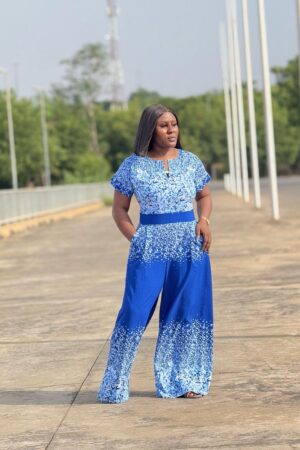 Blue Silky Jumpsuit